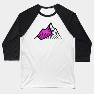 Mountain Line Art Baseball T-Shirt